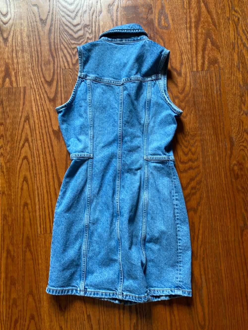 ZARA MEDIUM WASH COLLARED DENIM MINI DRESS - Picture 4 of 4